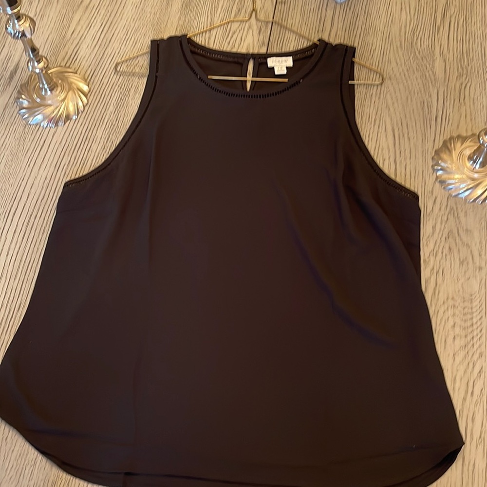 Barely worn J. Crew blouse black sleeveless size 14